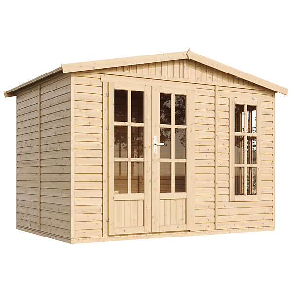Abri de jardin en bois 6 m2 - avec des bardeaux bitumineux M334FB H334FBBROWN - Timbela