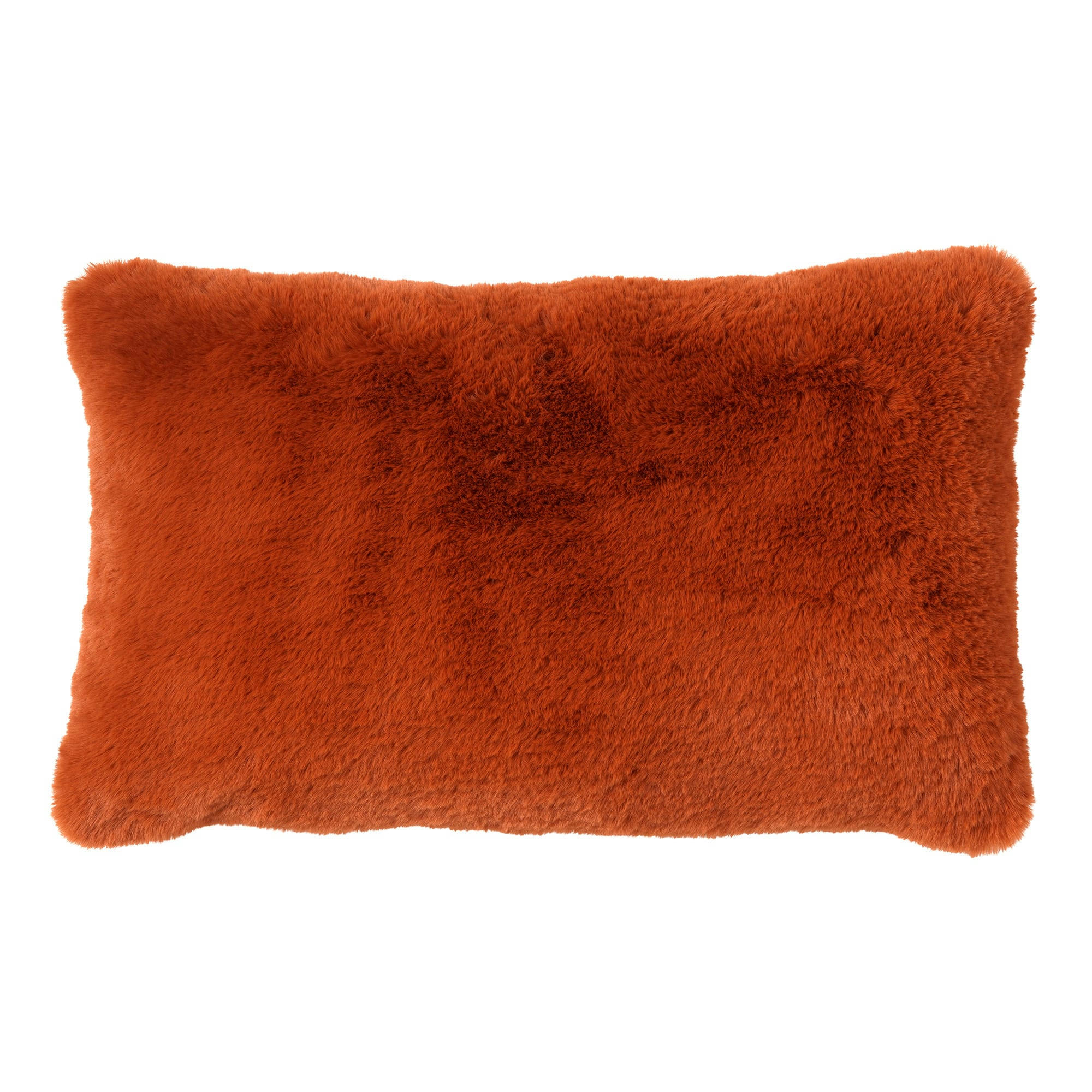 ZAYA - Coussin - orange fausse fourrure 30x50 cm uni