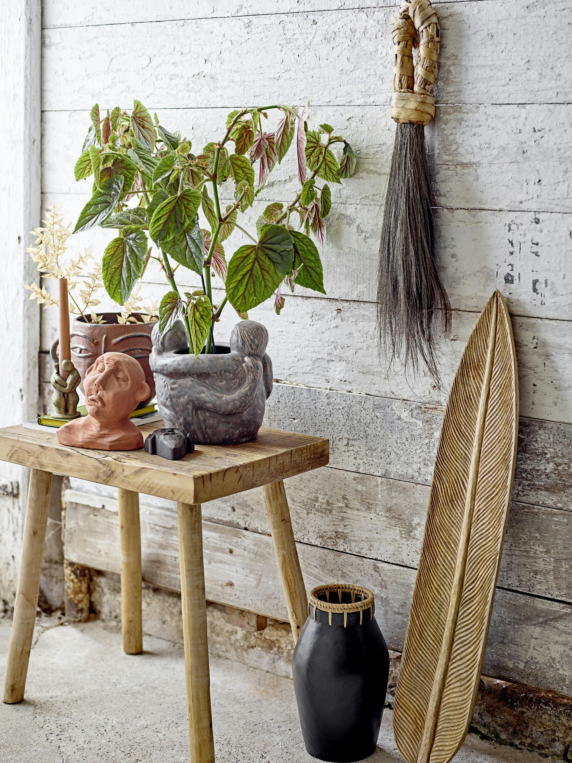 ELEEA - Objet décoratif en bois de manguier beige