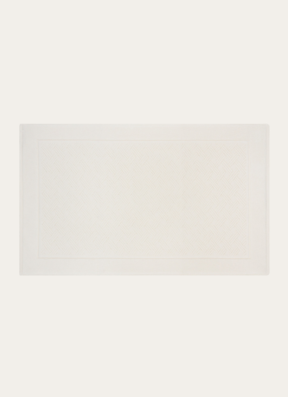 TAPIS DE BAIN à MOTIF EN COTON ECRU