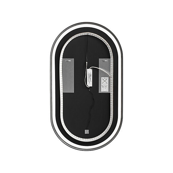 Miroir salle de bain LED noir ovale 90x50 cm design