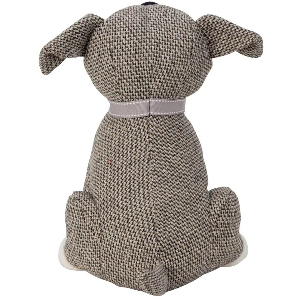 Deurstopper - hond - grijs/wit - 28 cm - dieren - kinderkamer