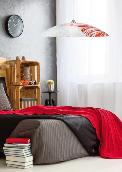 Lampa wisząca chromowana-czerwona SPRING 1xE27x60W Candellux