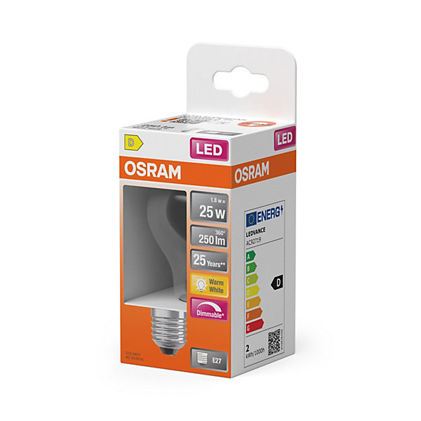 OSRAM Lampe LEDSuperstar A 25 forme d'ampoule filament DIM 1,8 W