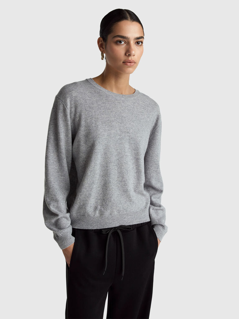 Relaxed fit pure Merino wool sweater