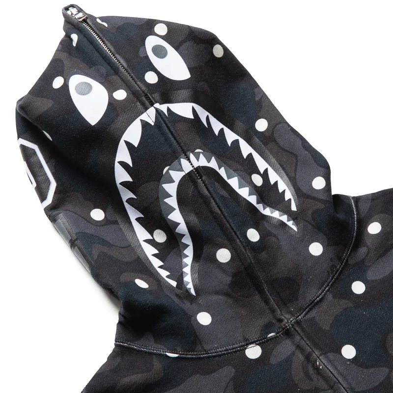 A Bathing Ape ABC Dot Shark Full Zip Hoodie - Black