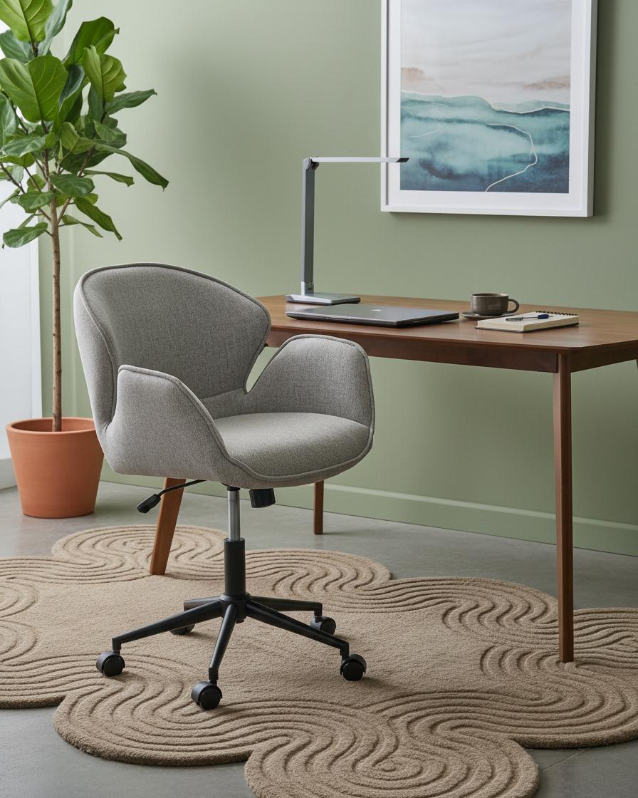 Desk Chair BELMAR Fabric Grey