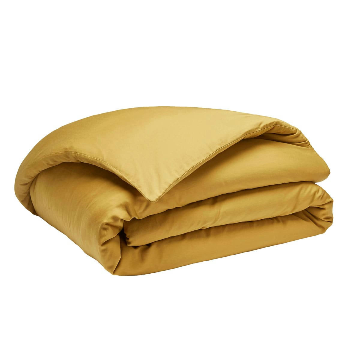 HOUBLON - Housse de couette en satin de coton ocre 260x240