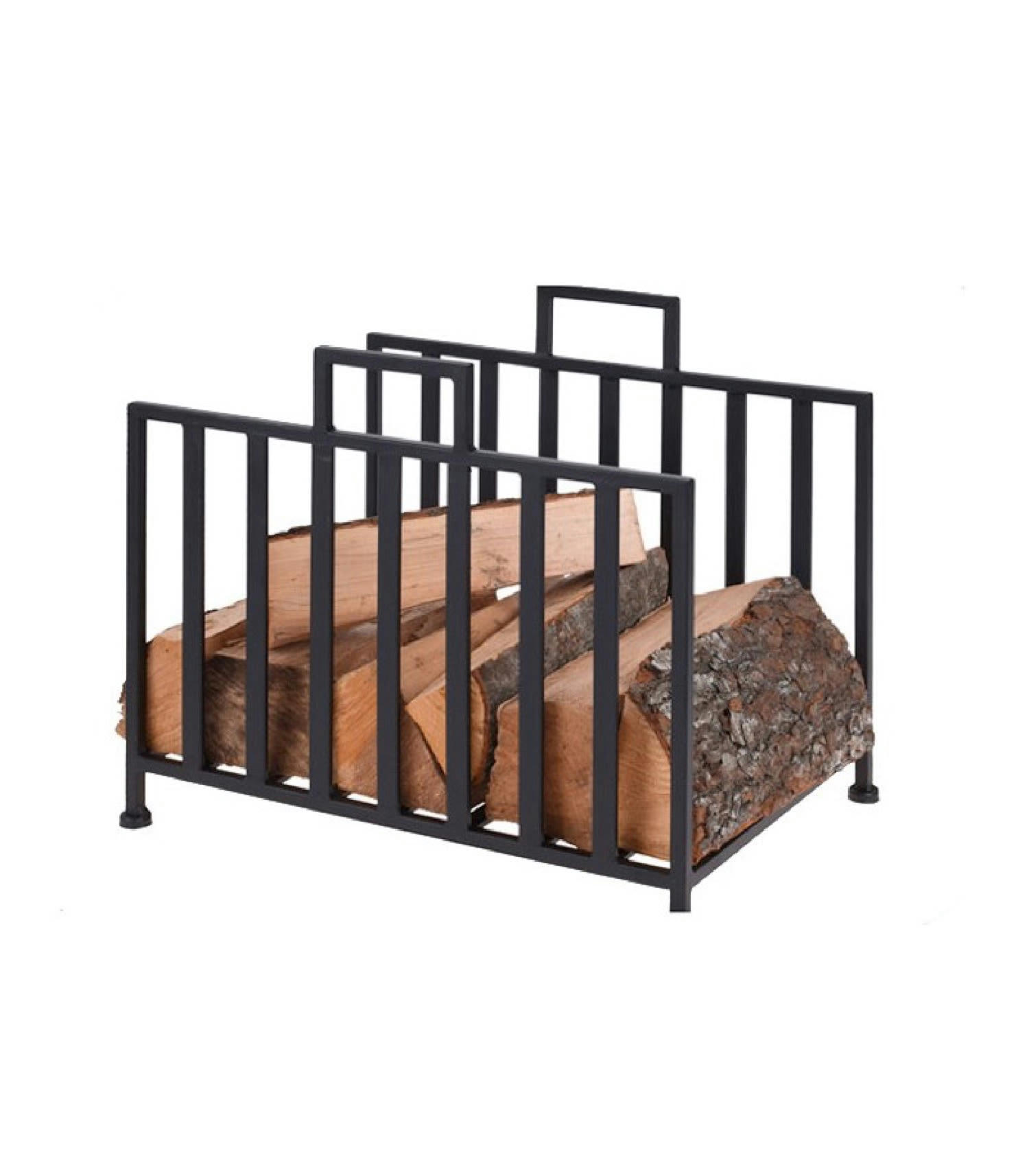MÉTAL - Range bûches pour intérieur en métal noir