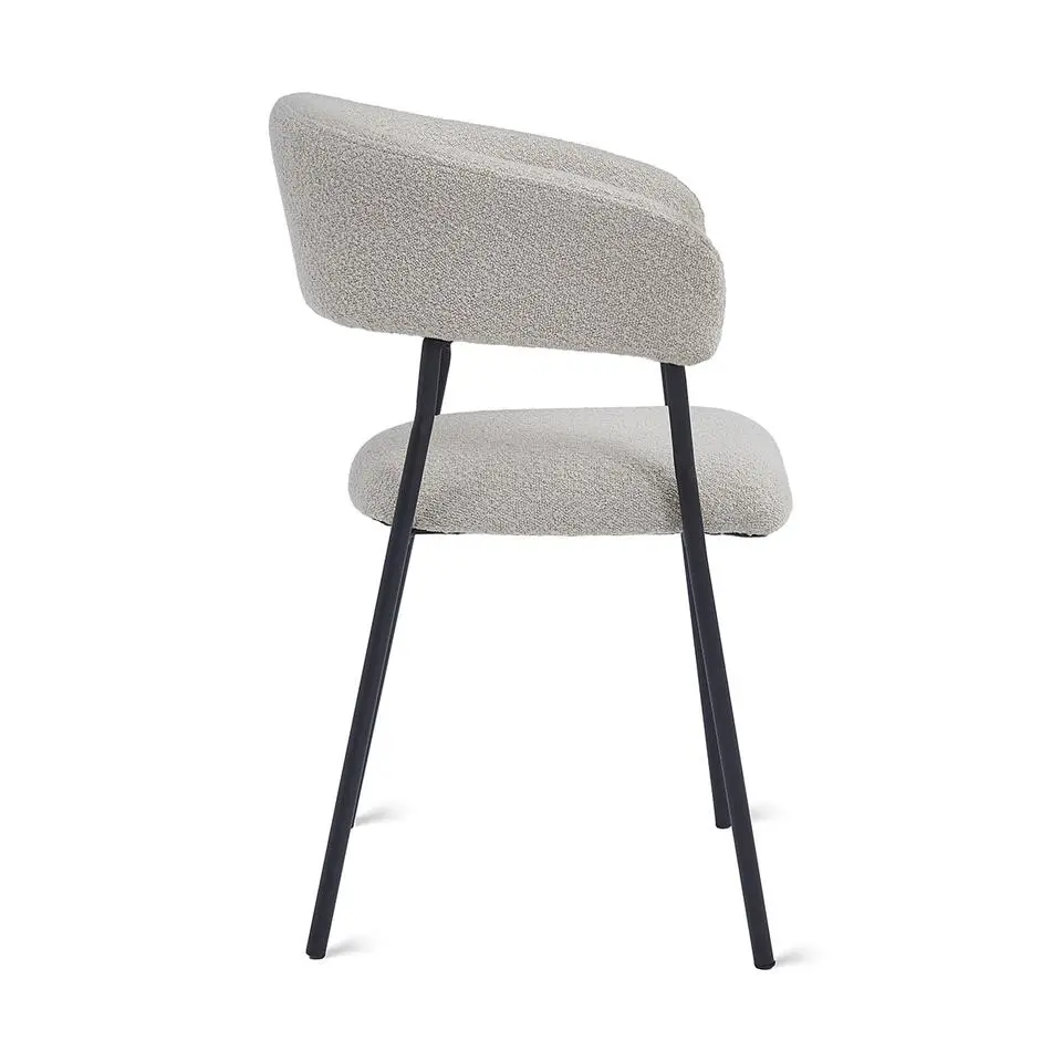 2x Eetkamerstoel Ava - Boucl&eacute; Taupe (Set van 2)