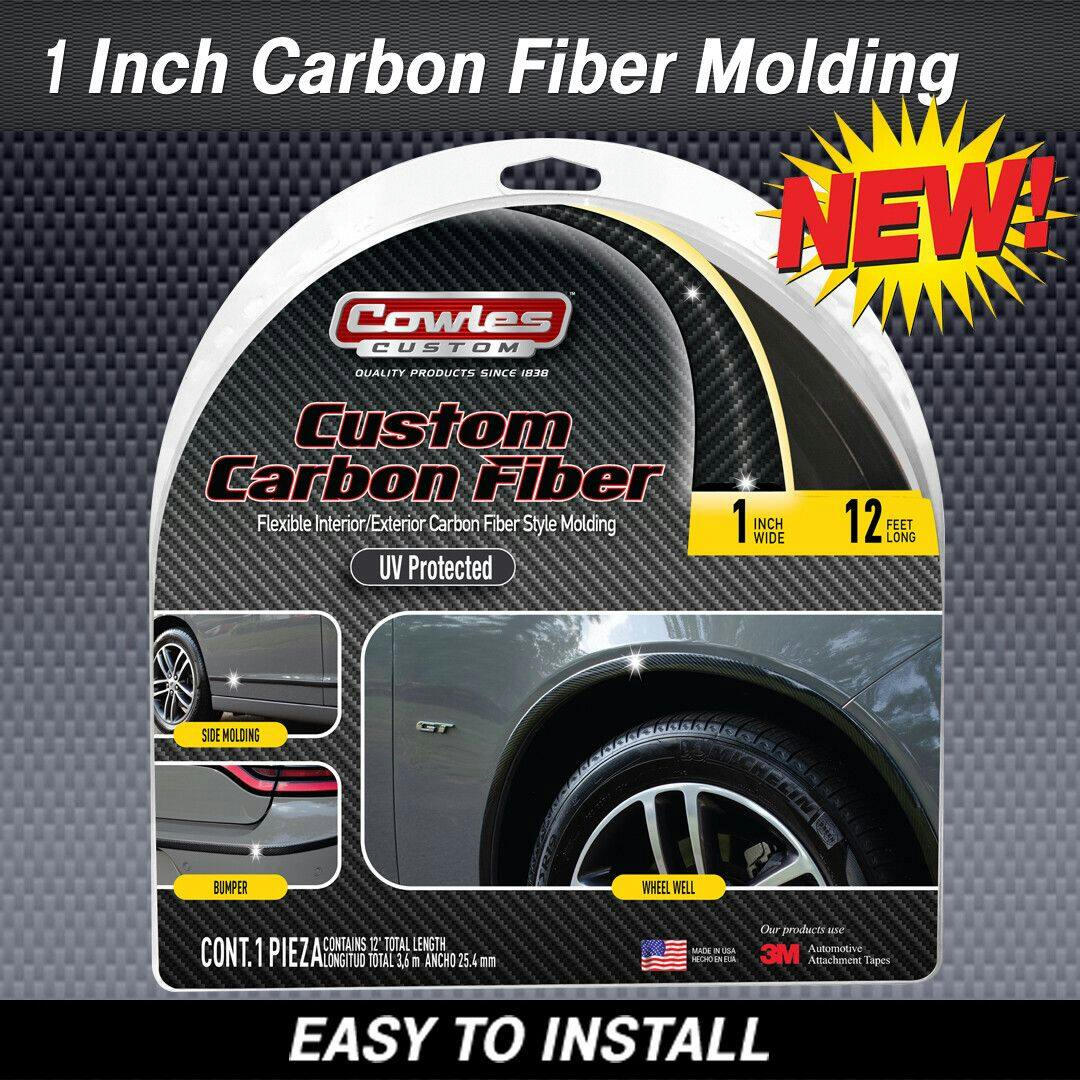 Cowles Custom S37795 Carbon Fiber Style Body Molding, 1-in x 12-ft