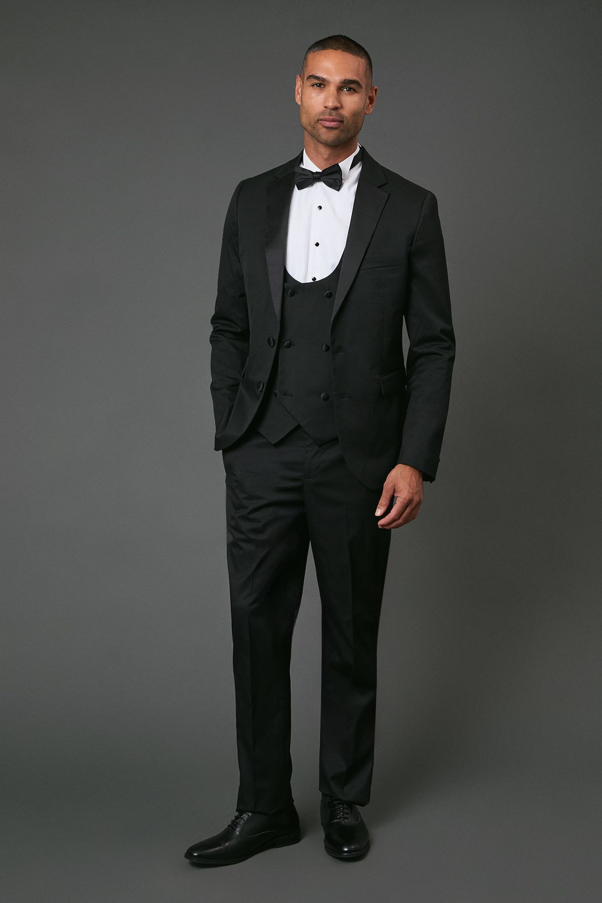 Burton Black Slim Fit Tuxedo Suit Jacket