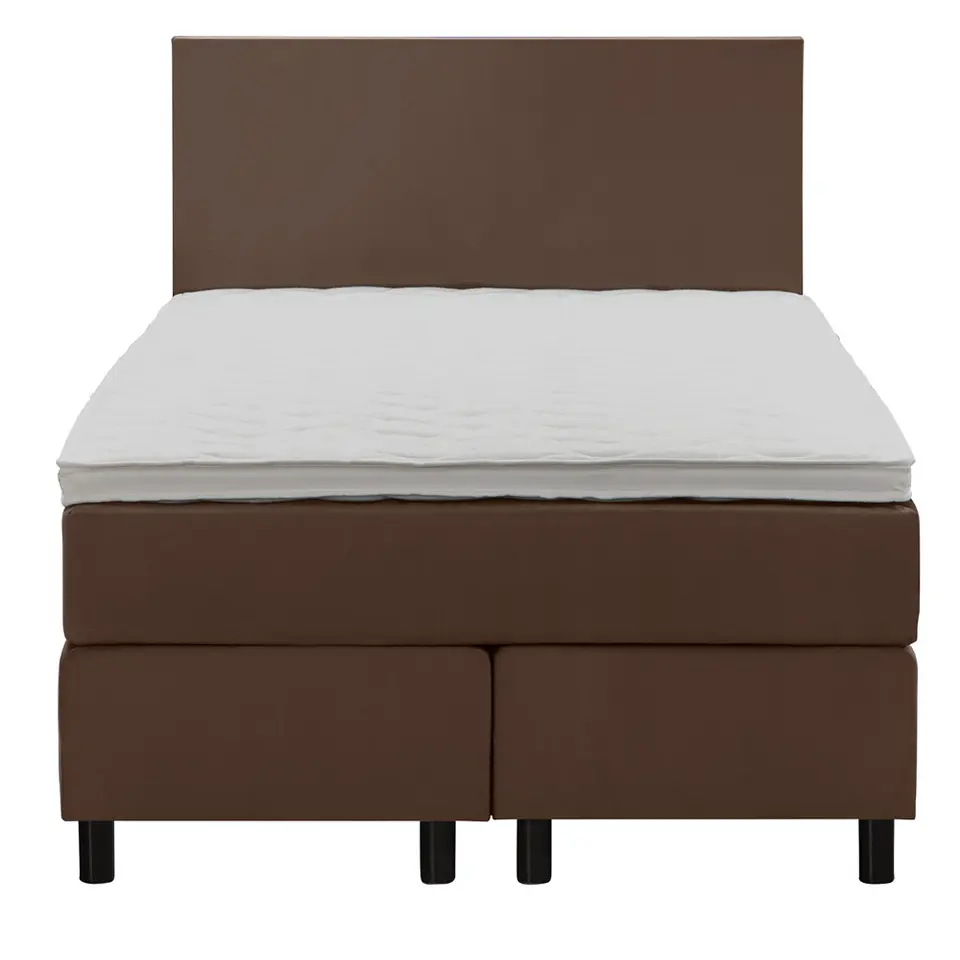 Boxspring Liv egaal - bruin - 120x200 cm - ronde poot