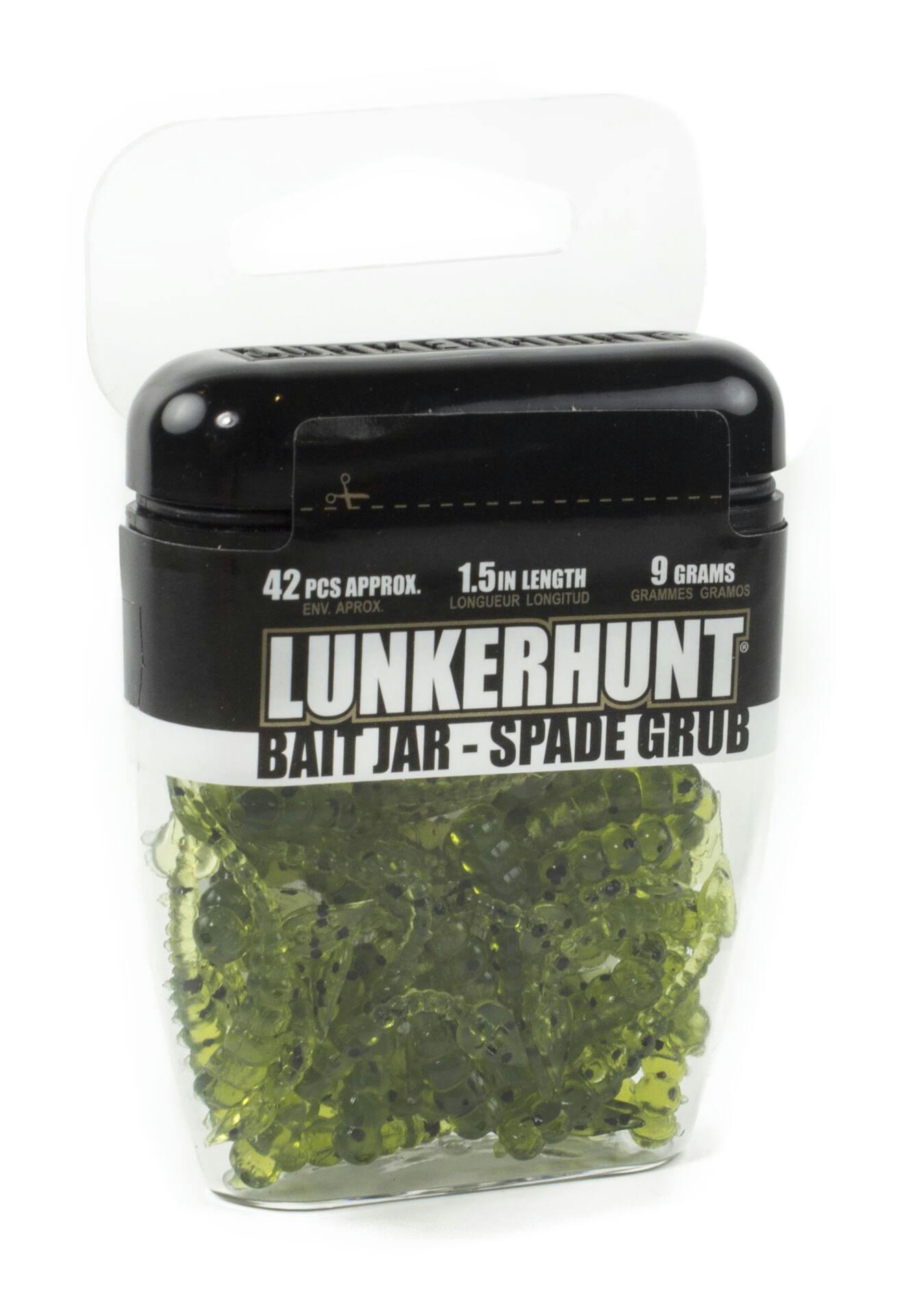 Lunkerhunt Ice Fishing Spade Grub Bait Jar, 9-g