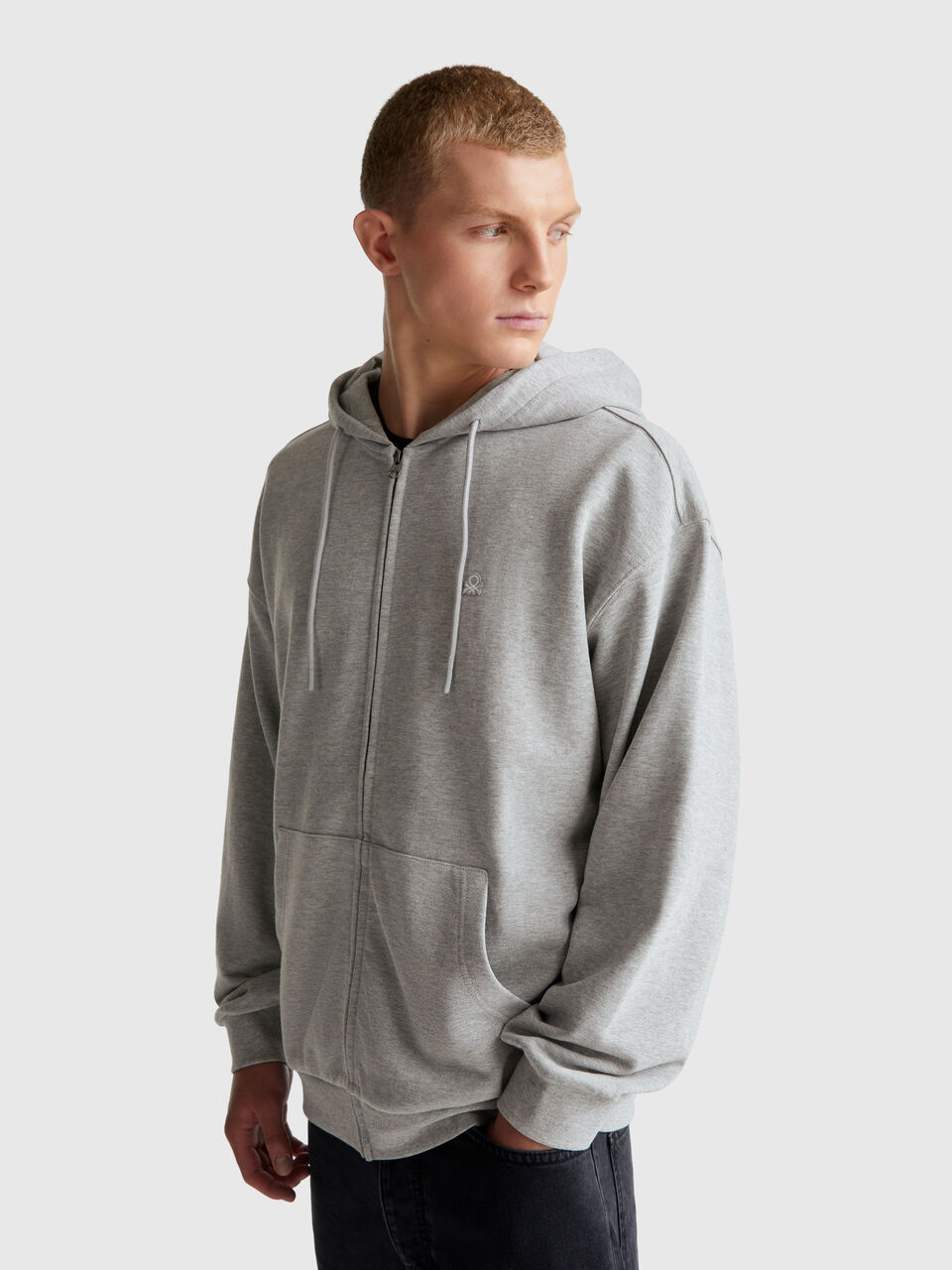 Zip-up hoodie in cotton