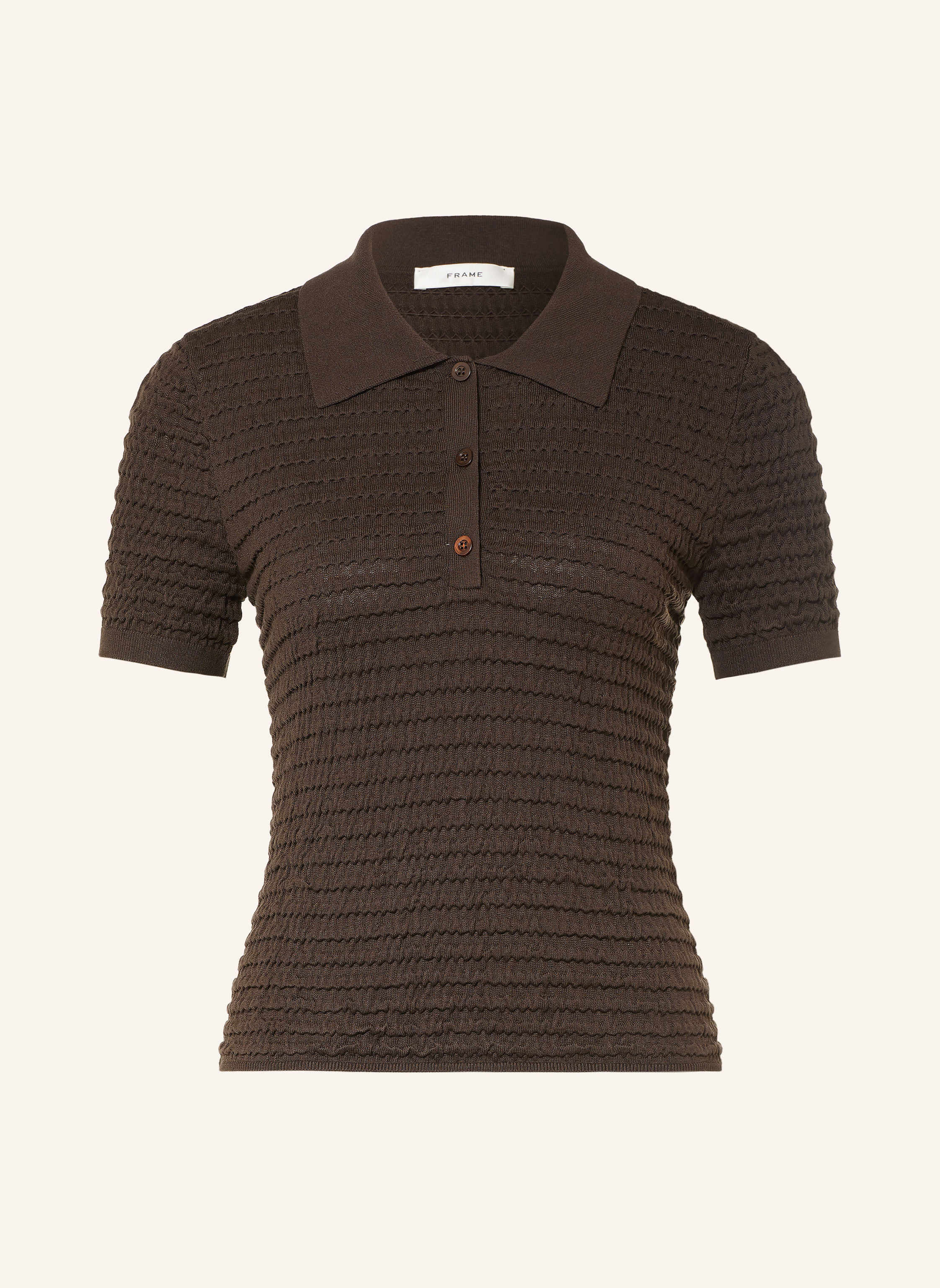 FRAME Strick-Poloshirt mit Seide