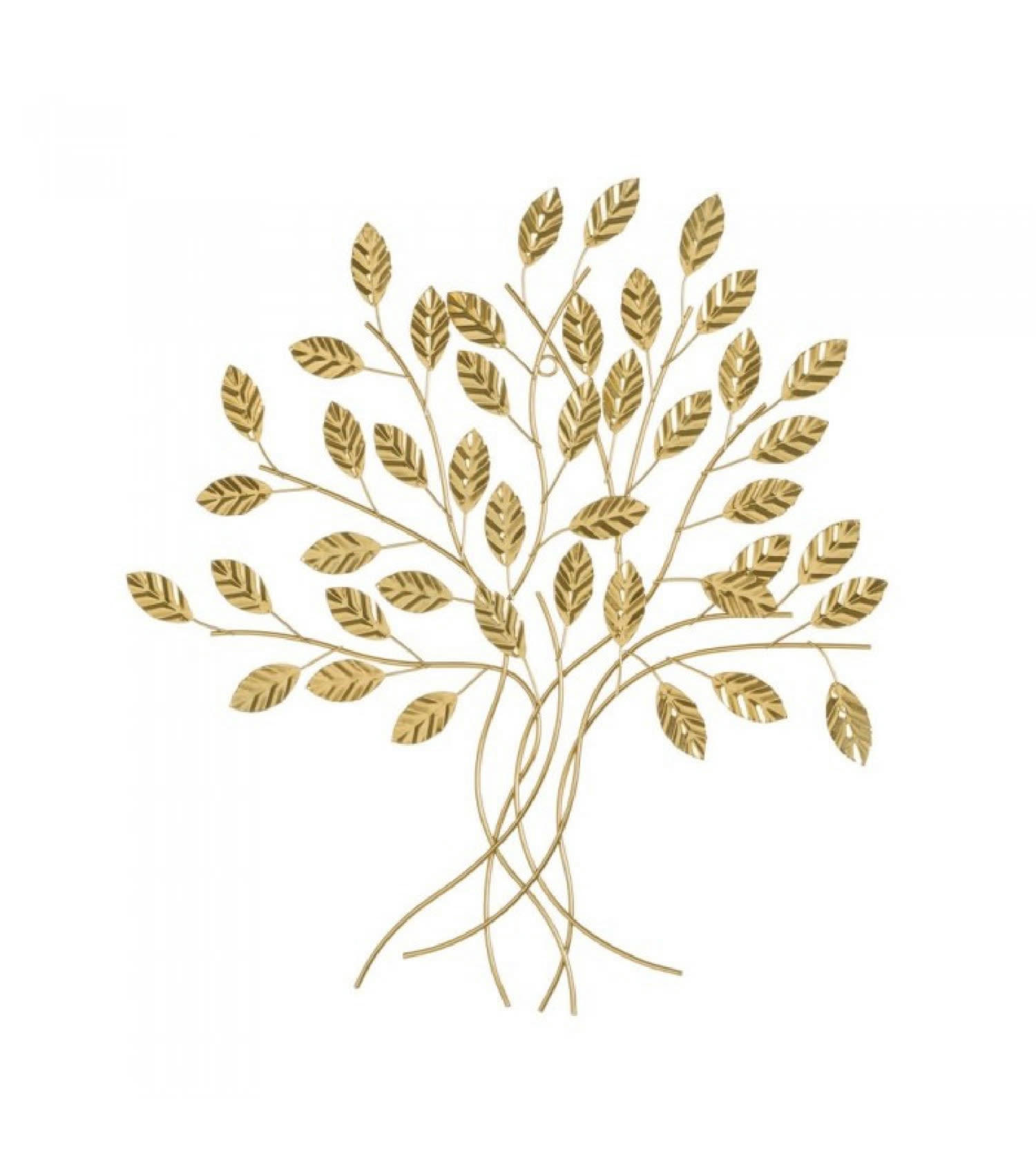 ARBRE - Décoration murale arbre en métal doré 44x46