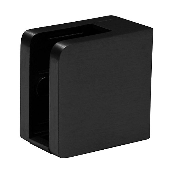 4 x Pince à verre plate modèle 21 - Ep. verre 10 mm - Inox noir anthracite