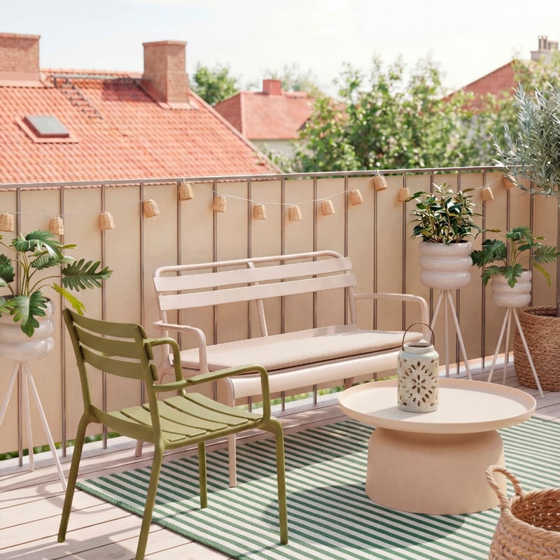 Lantaarn keramiek - groen - &Oslash;13x20 cm