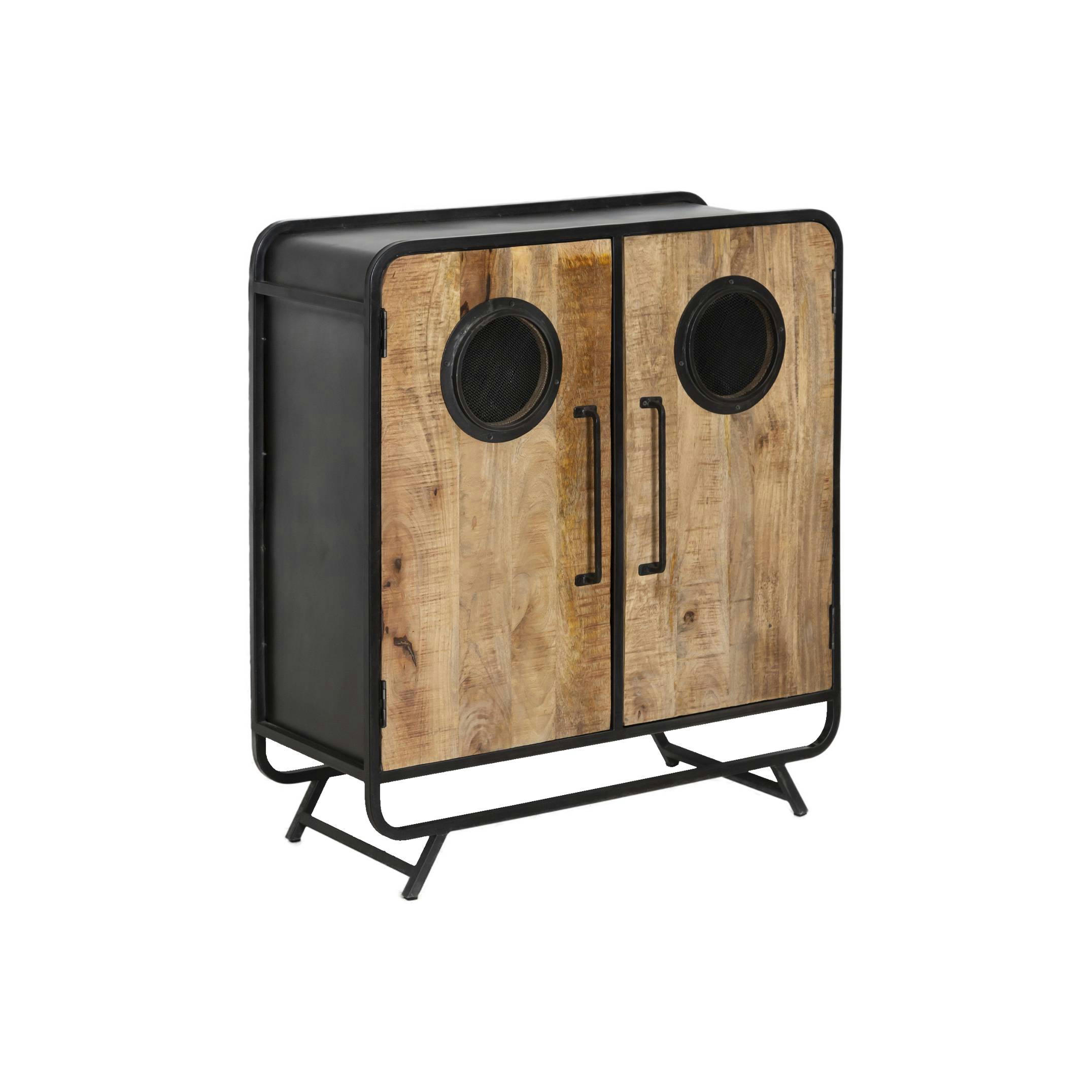 NAUTILUS - Buffet en bois noir 110 cm