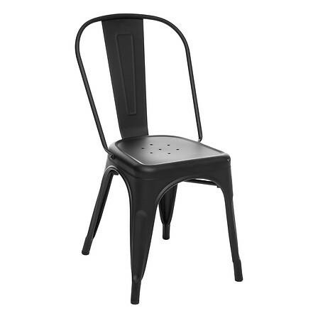 KRZESŁO Paris Edge METALOWE czarne w stylu loftowym