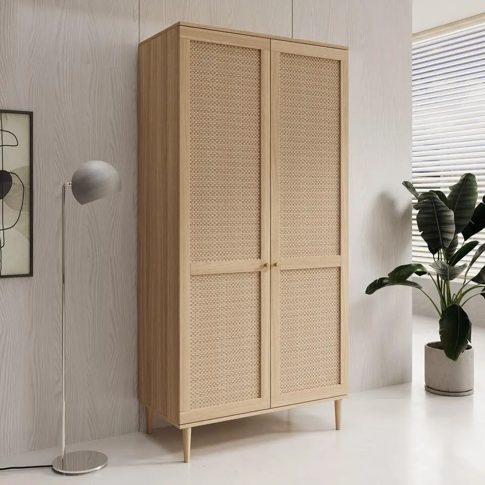 Meubella - Crimson - Kledingkast 2-deurs - Eiken - 110x52x208 cm