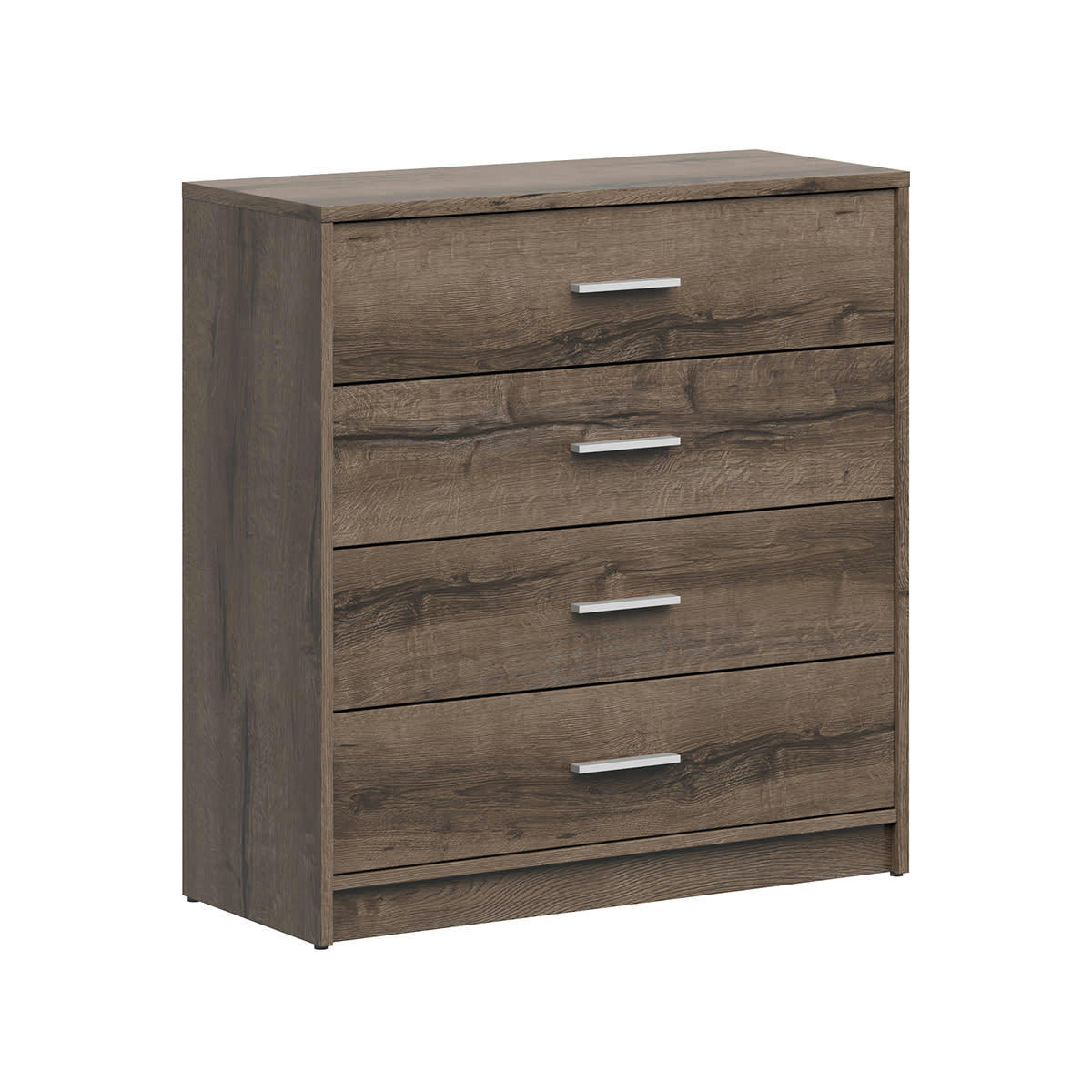 - Commode 4 tiroirs stratifiés naturel foncé