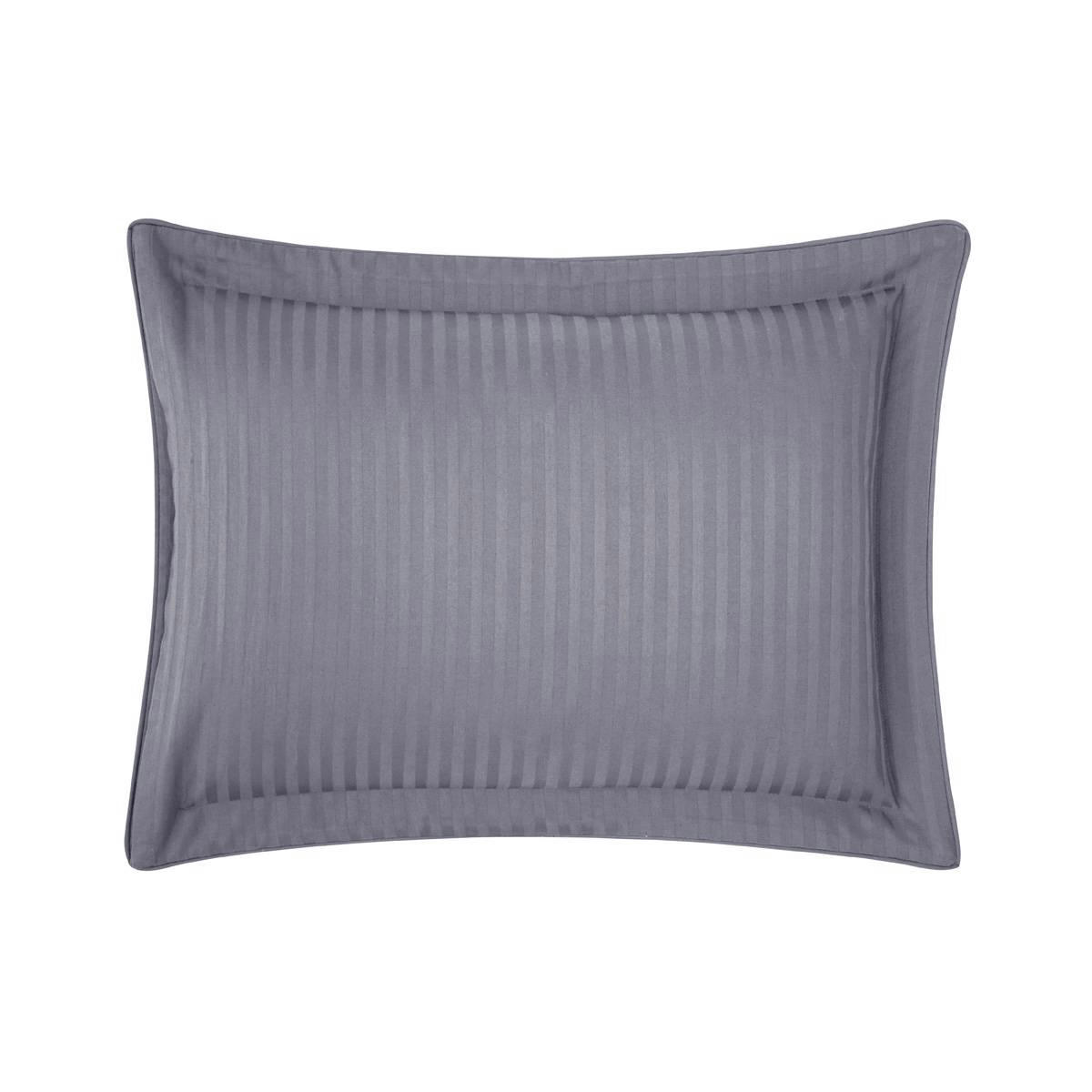 BAPTISTE - Taie d'oreiller en satin de coton gris 30 x 40 cm