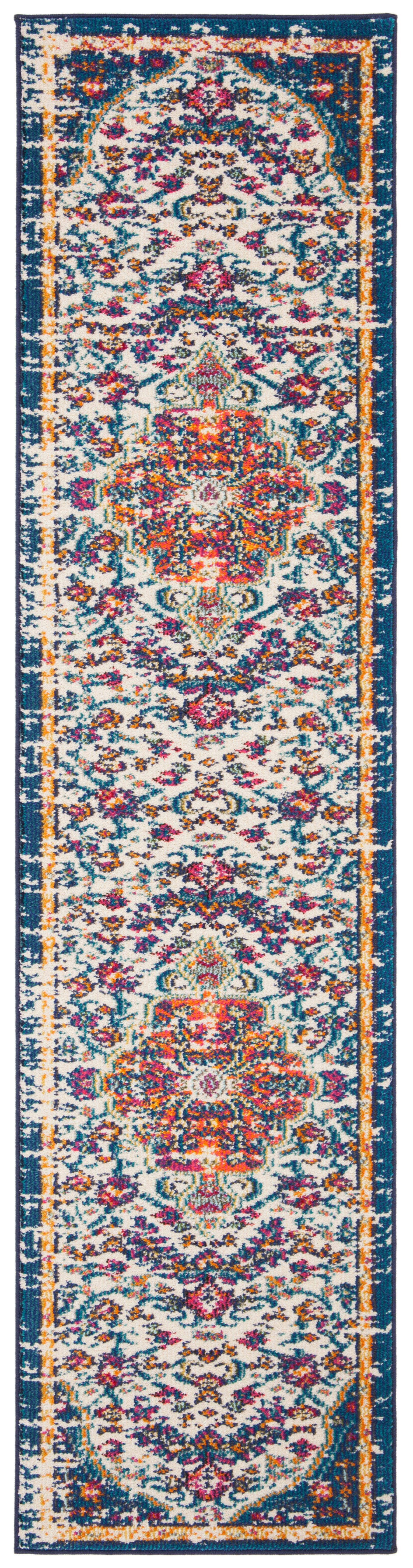 MADISON - Tapis de salon interieur en ivoire & orange, 61 x 244 cm