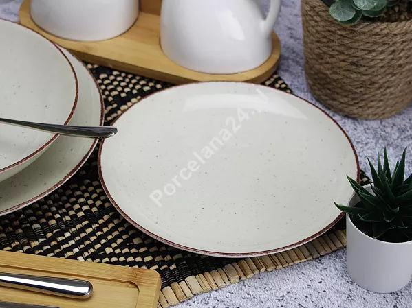 Komplet talerzy na 6 osób (18 el.) Chodzież - City Pustynny Piasek (CT02)