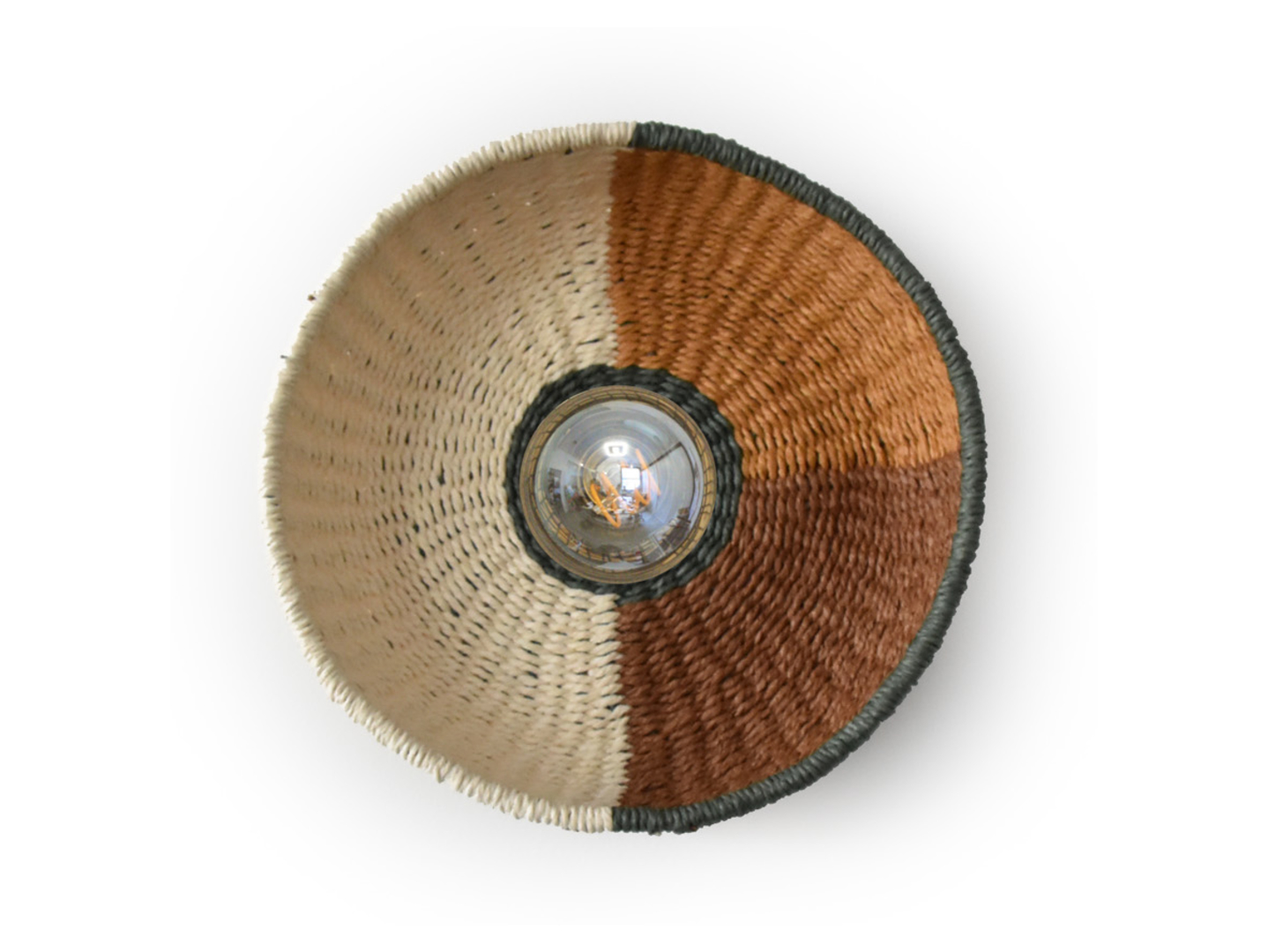 Lampa sufitowa Woven rattanowa brązowa