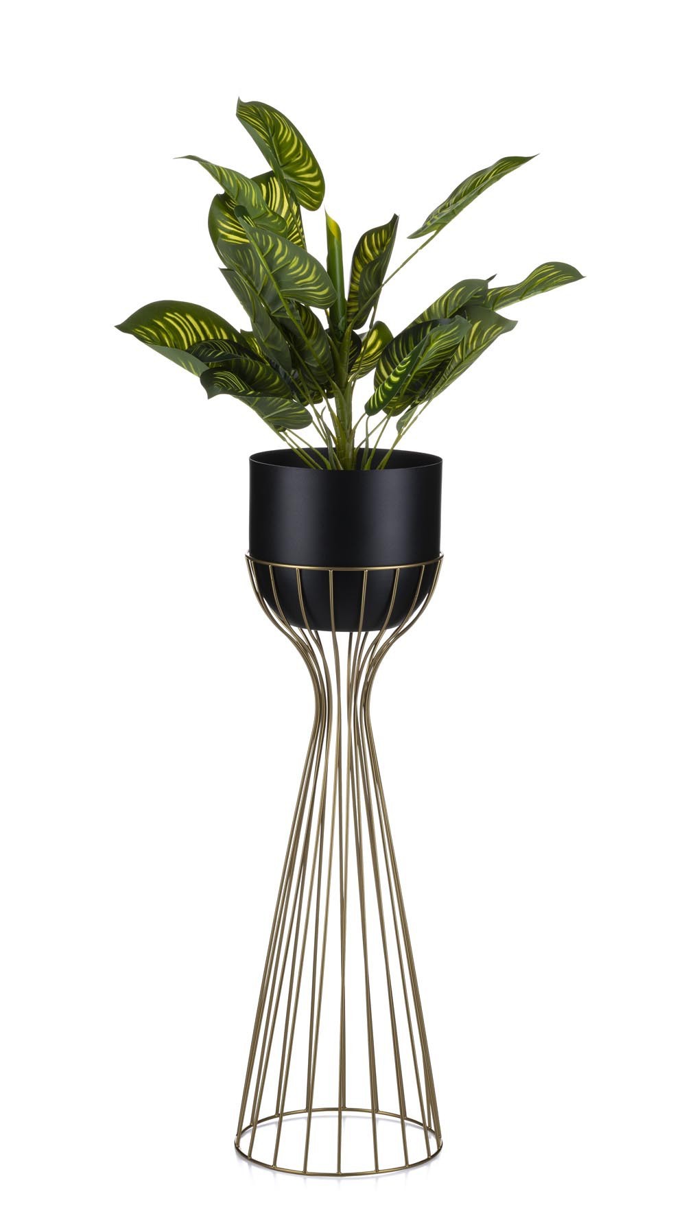 Kwietnik nowoczesny 68 cm złoto czarny GLAMOUR