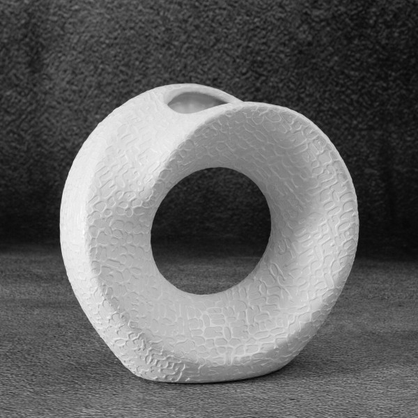 Nowoczesny wazon ceramiczny RISO 19X7X18 biały