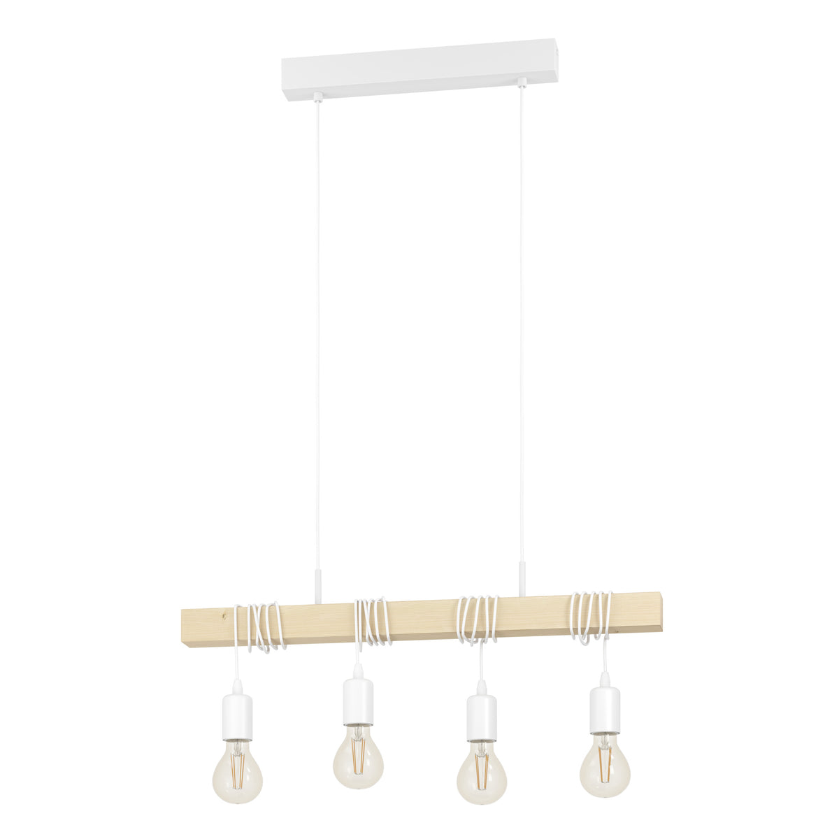 EGLO hanglamp Townshend - e27 - 70 cm - wit/bruin