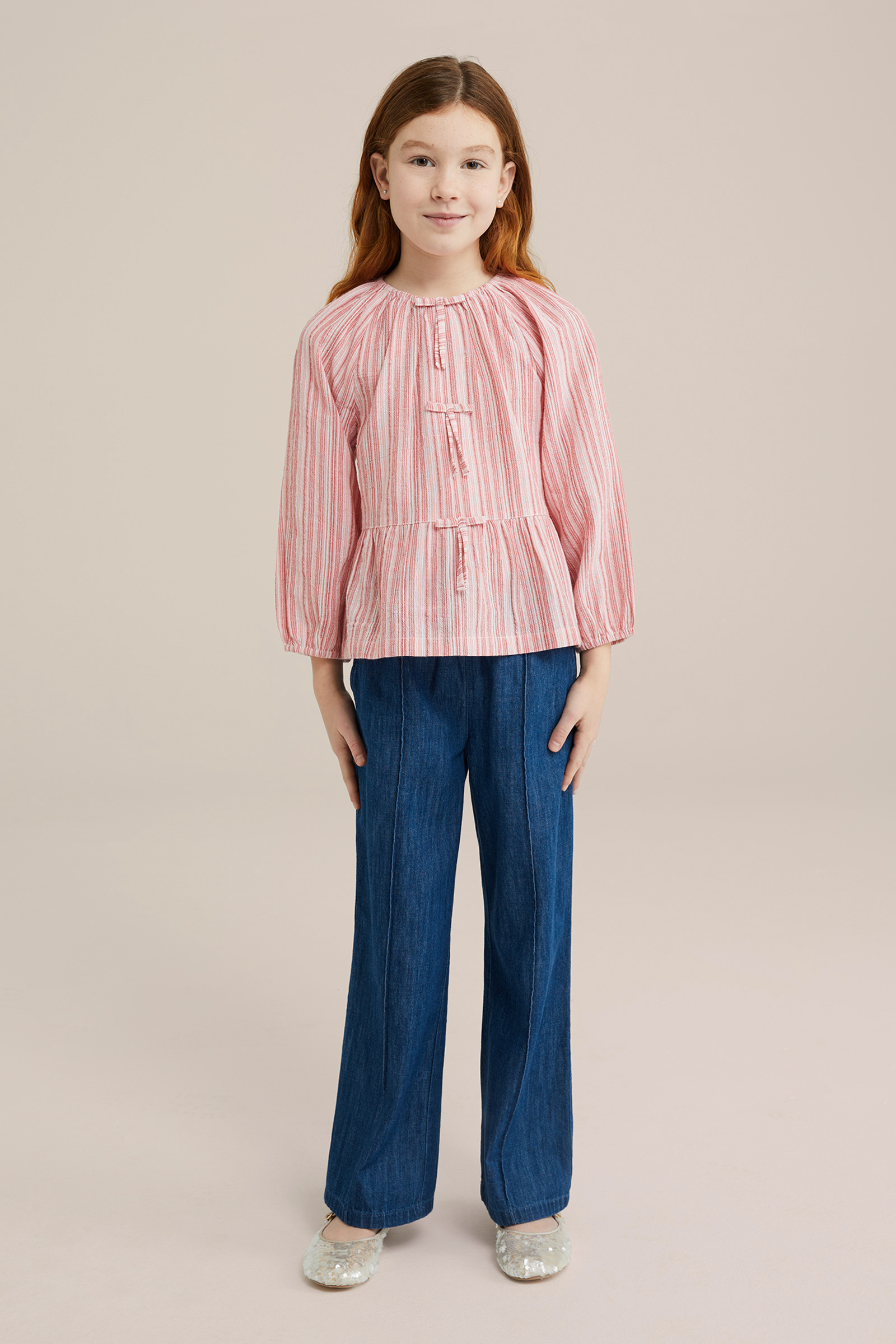 Meisjes blouse met strik