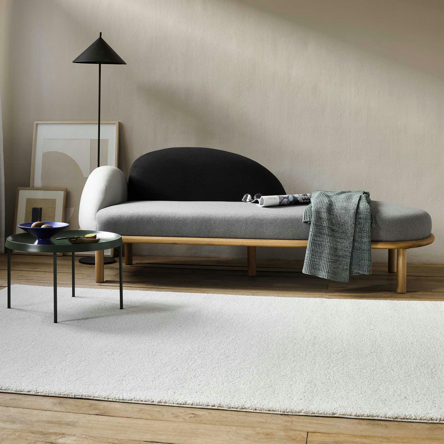 CALIFORNIA - Tapis uni intemporel blanc cassé pour salon/chambre 170x120