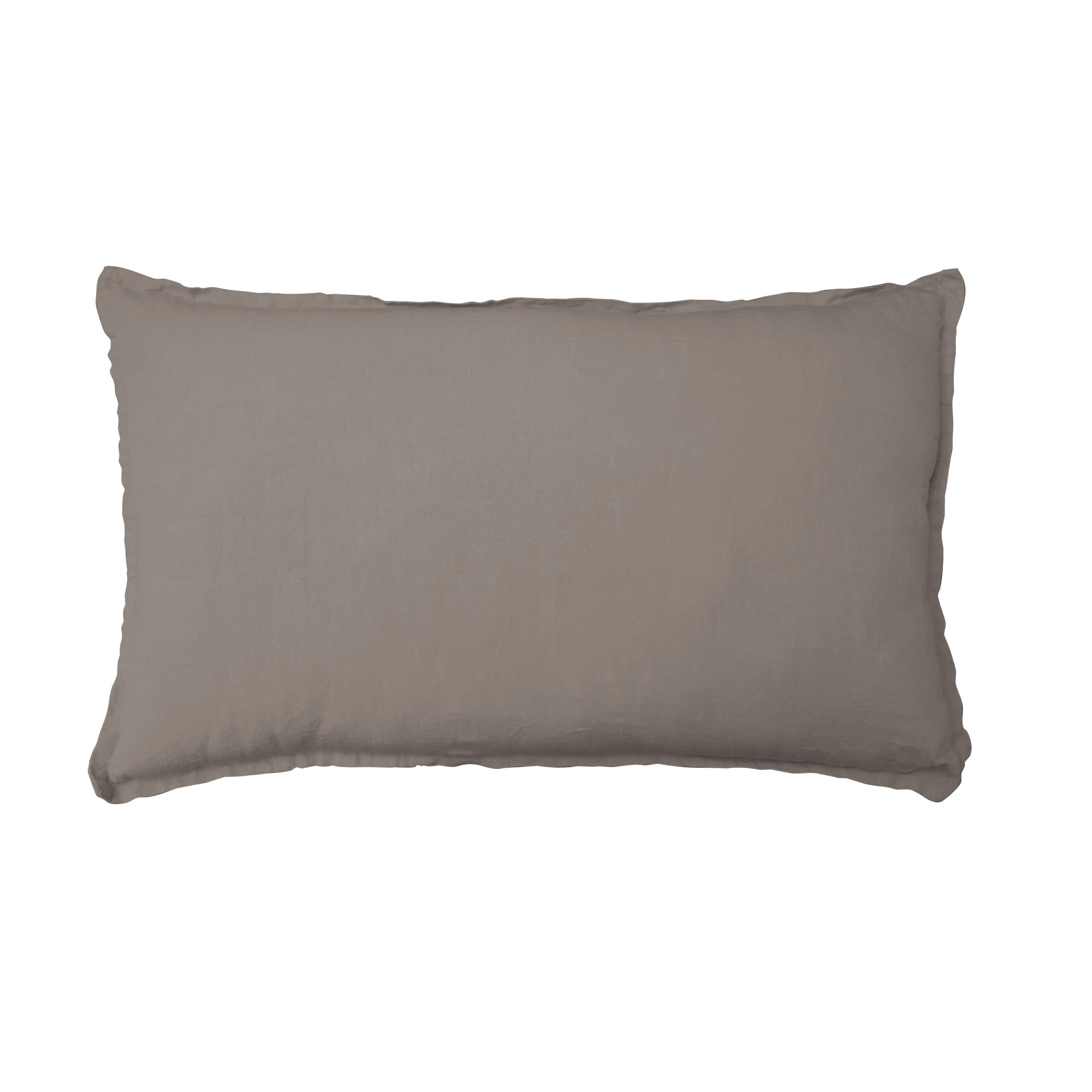 RÊVE DE LIN - Housse de coussin en lin lavé 33x57cm Teck