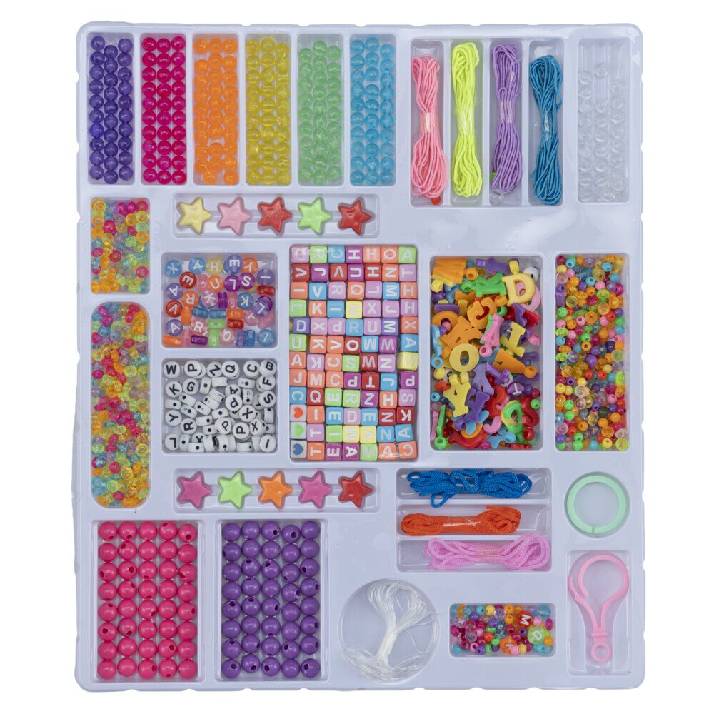 Set de perles enfant DIY avec fils création bijoux 18,5x22,5cm