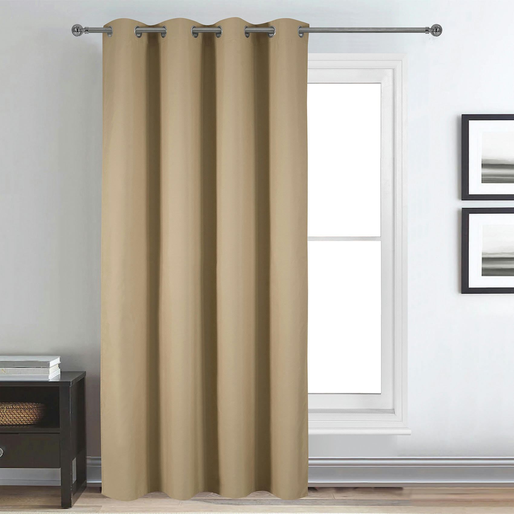 - Rideau déco uni occultant et thermique beige