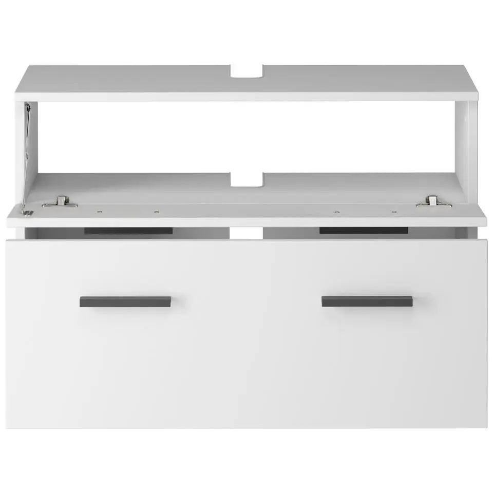 Malika - Wastafelonderkast 80 cm met 1 klep 1 lade in antraciet wit