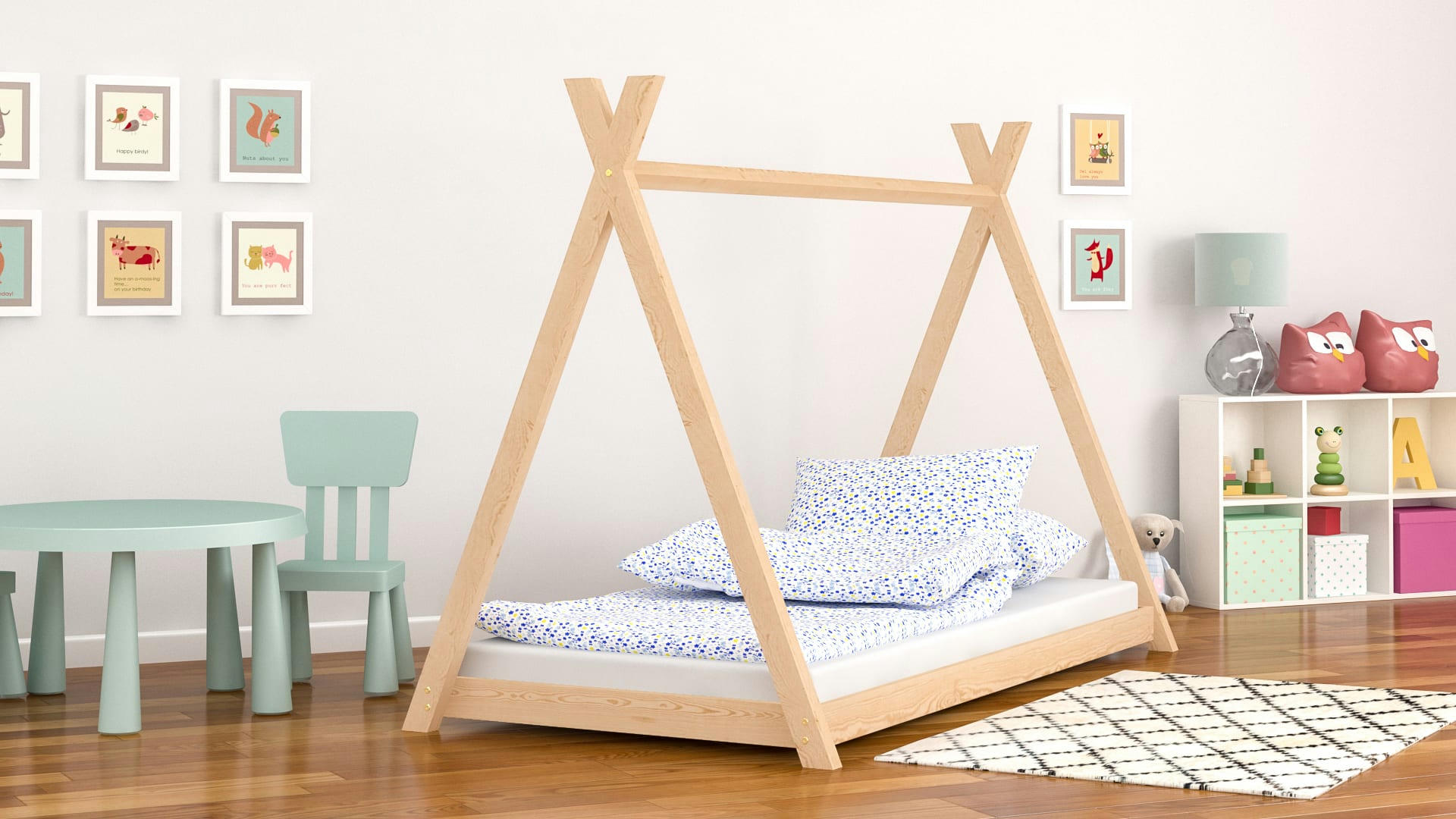 - Lit simple en pin massif 190x90 naturel