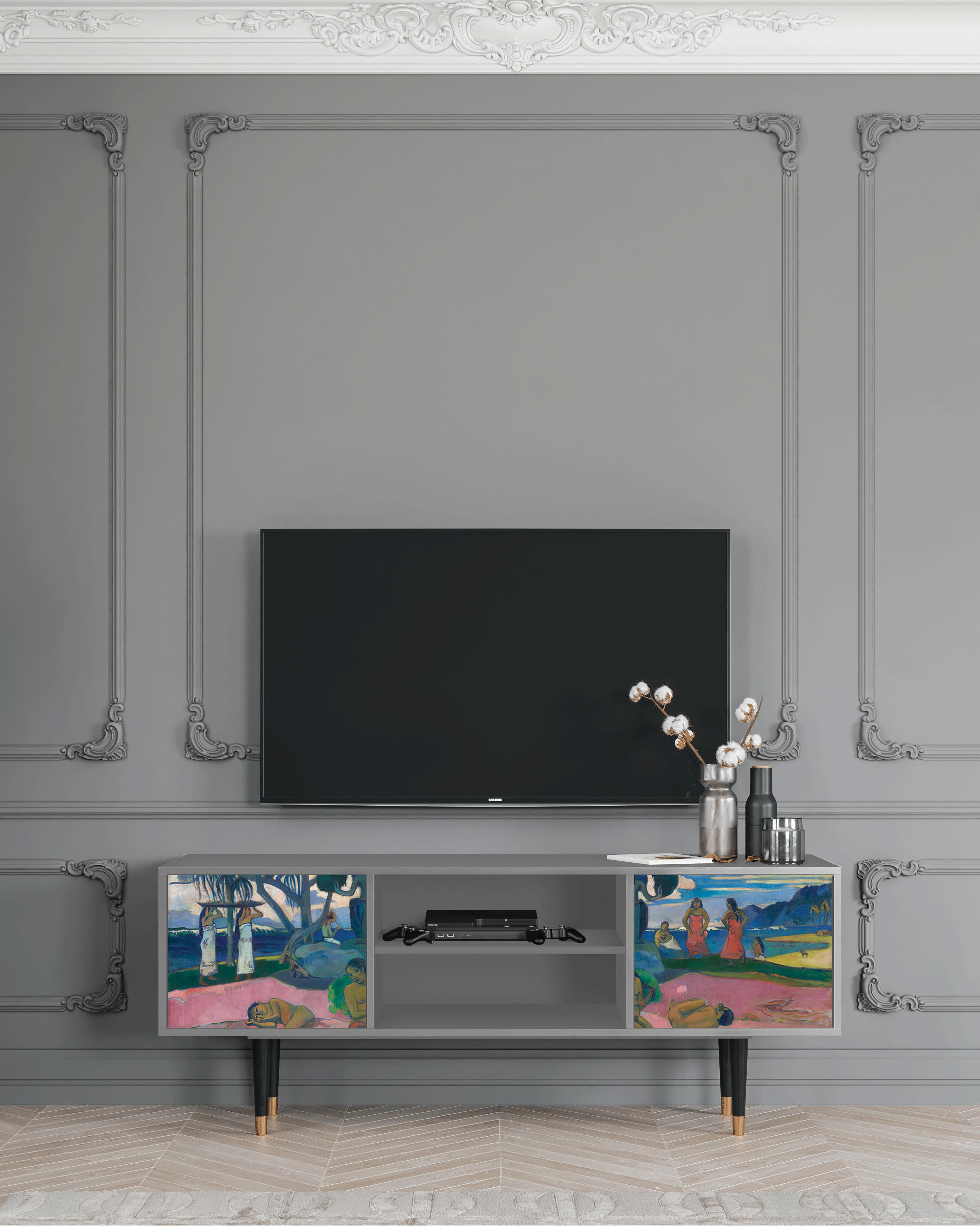 DAY OF THE GOD BY PAUL GAUGUIN - Meuble TV  multicolore 2 portes L 170 cm