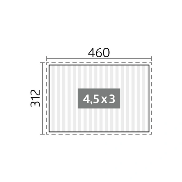 Pergola »Gr. 4x3«, BxHxT: 460 x 264 x 312 cm, weiß/silber-metallic