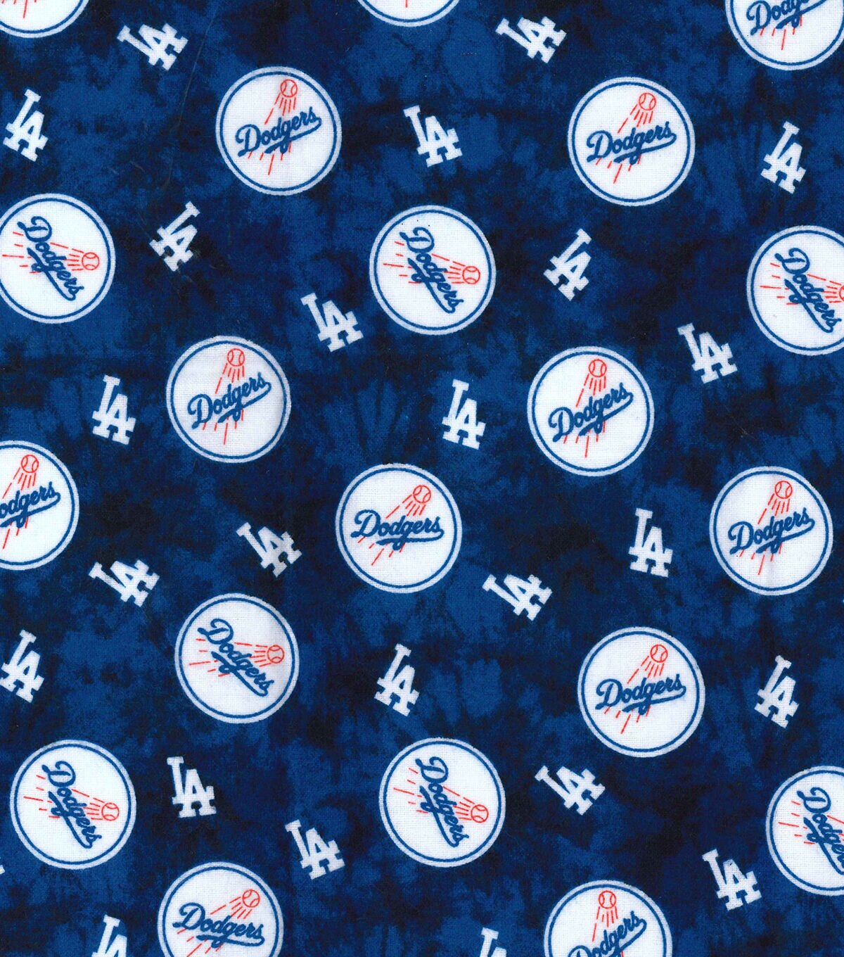 Fabric Traditions LA Dodgers Flannel Fabric Tie Dye