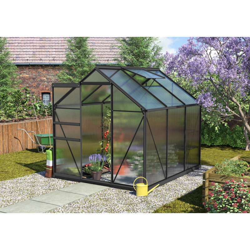 Serre en polycarbonate Calypso noire 4,4 m² VITAVIA
