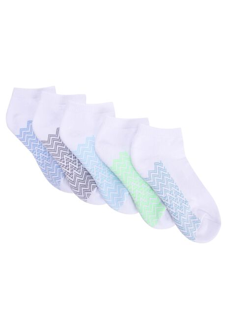 Boys 5pk White Stripe Trainer Socks