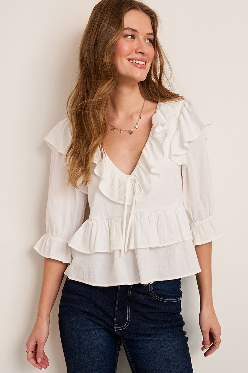 Ines Ruffle Tiered Blouse