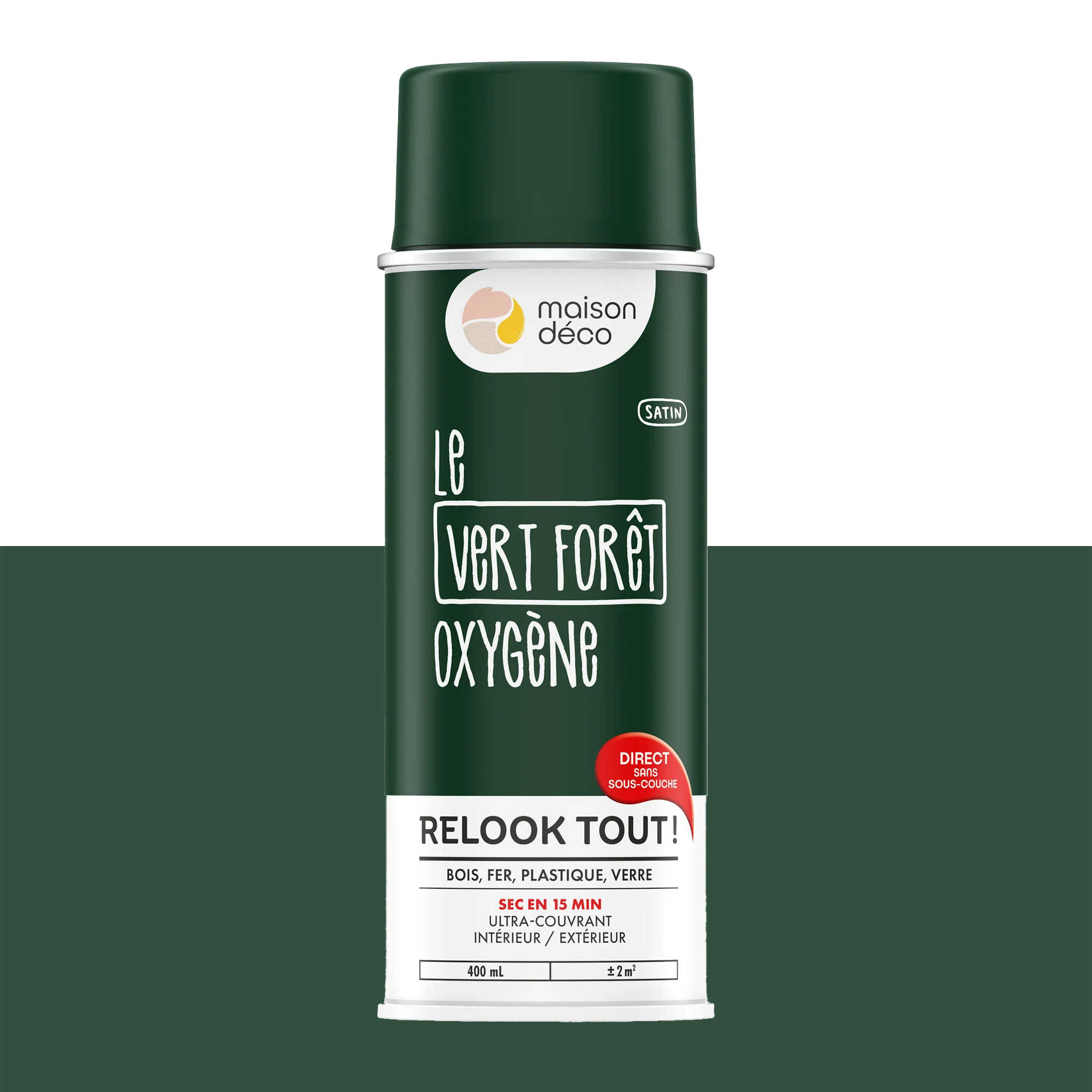 Relook tout aérosol Peinture Bombe de peinture vert foret Satiné 0,4 L