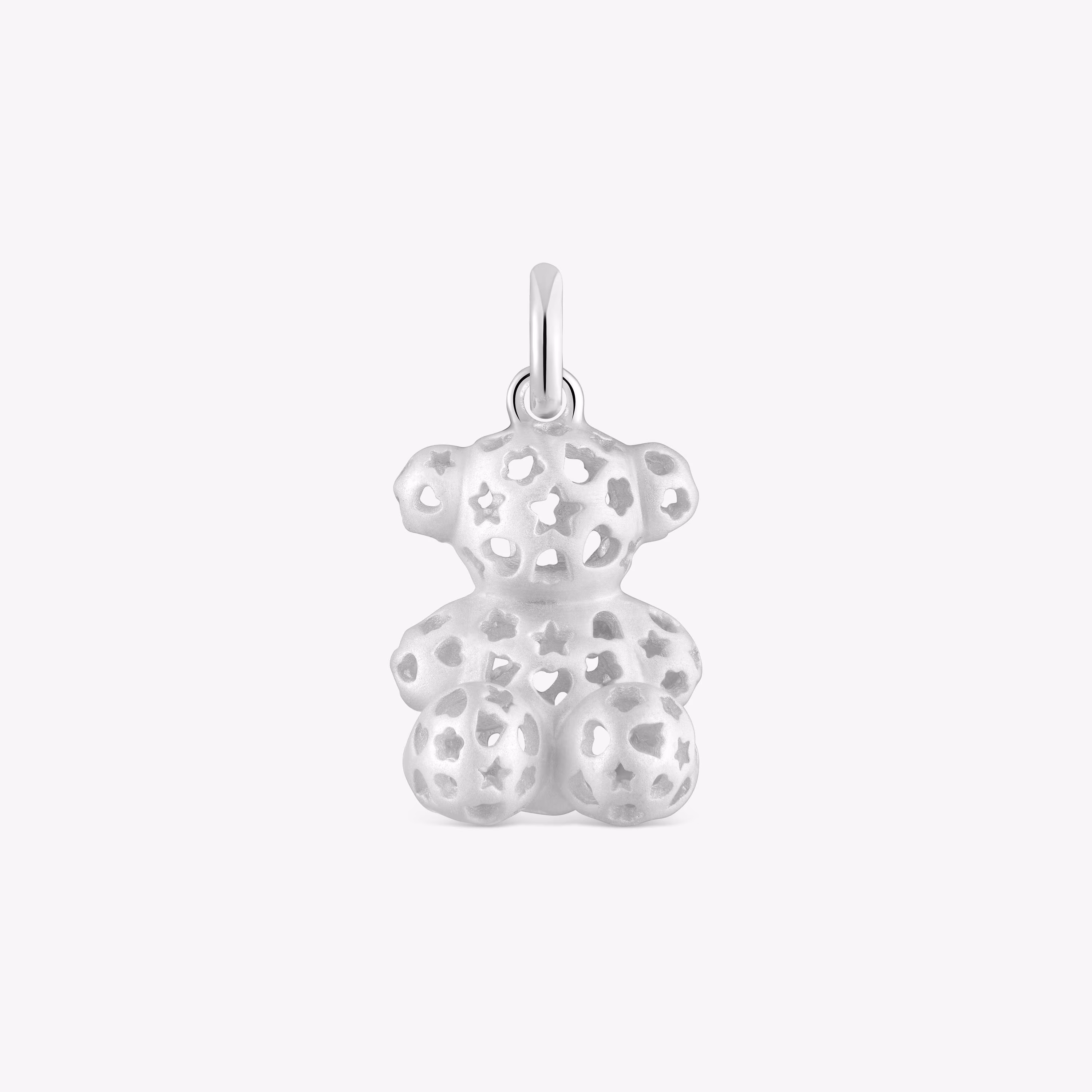 Colgante oso de plata con motivos troquelados Bold Bear