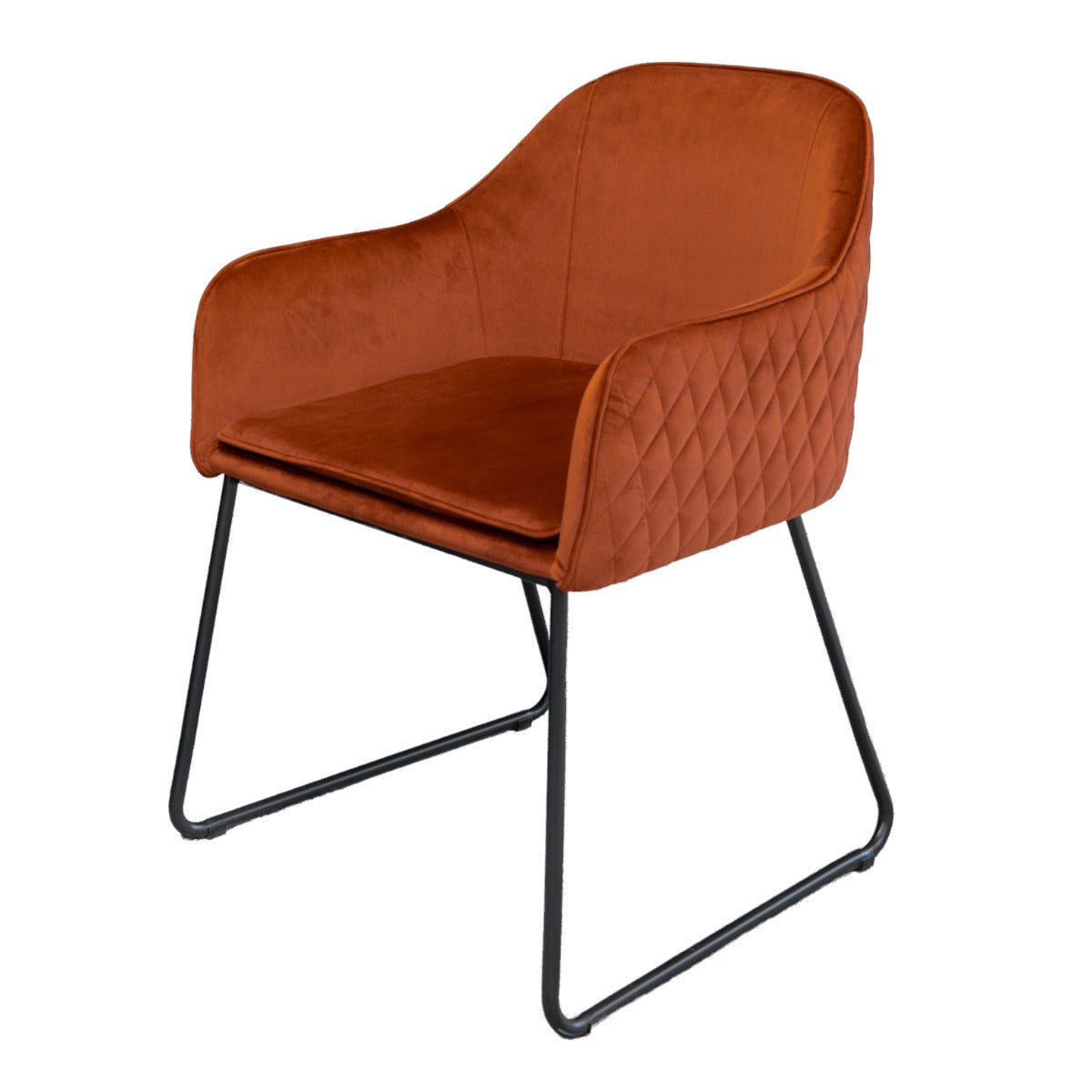 Livingfurn eetkamerstoel Benthe - Rust Copper Velvet - stof
